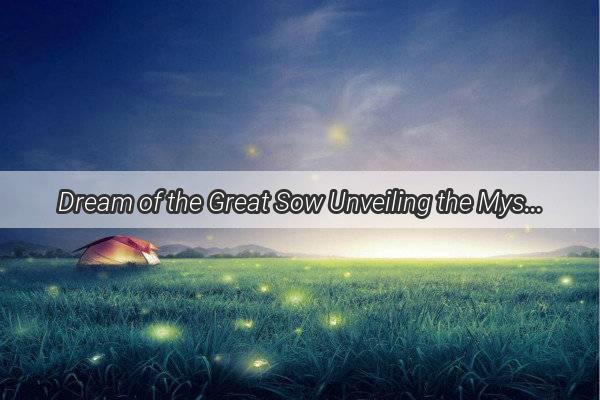 Dream of the Great Sow Unveiling the Mystical Meanings in Zhou Gongs Dream Interpretation